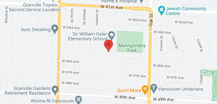 map of 1238 W 45TH AVENUE